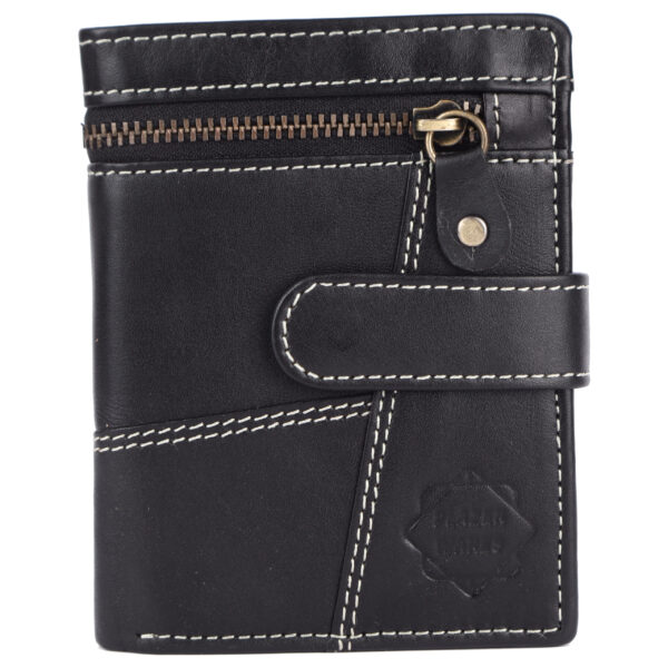 Men Trendy, Casual, Travel, Evening/Party Black Genuine Leather RFID Wallet (9 Card Slots) - Image 3