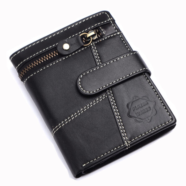 Men Trendy, Casual, Travel, Evening/Party Black Genuine Leather RFID Wallet (9 Card Slots) - Image 2