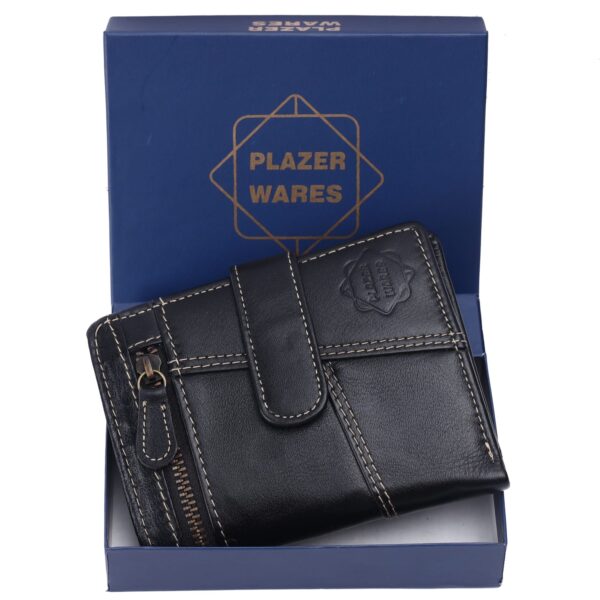Men Trendy, Formal, Casual, Evening/Party Black Genuine Leather RFID Wallet (9 Card Slots) - Image 5