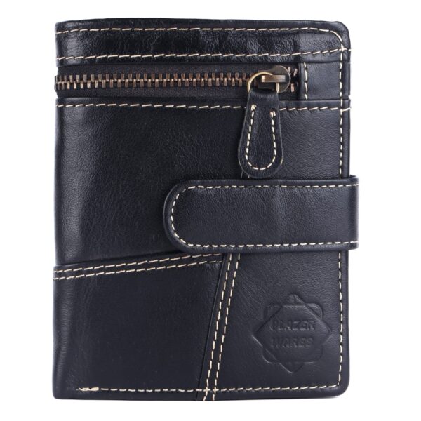 Men Trendy, Formal, Casual, Evening/Party Black Genuine Leather RFID Wallet (9 Card Slots) - Image 2